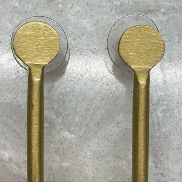 Ink+Alloy Black & Brass Pendulum Earrings NEW - Picture 6 of 9